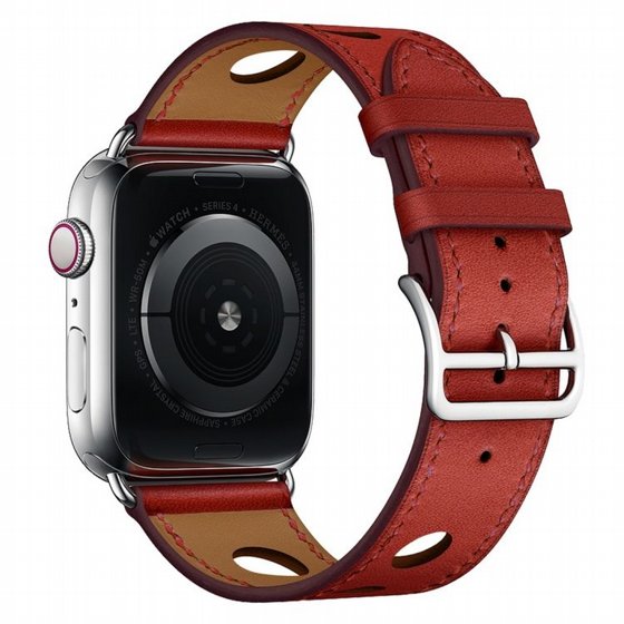 ����� ��� ����  Fashionable Circle Leather Band ���� LaTera ����� ��� ����: Apple Watch 38mm/40mm/41mm (��� Red)