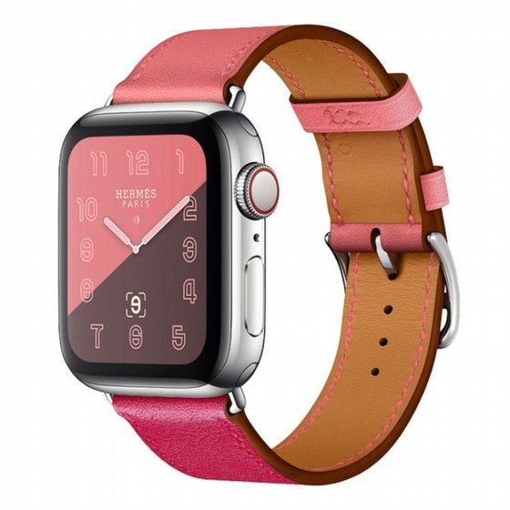 ����� ��� ����  Two Color Single Leather Band ���� LaTera ����� ��� ����: Apple Watch 42mm/44mm/45mm (��� Rose Red/Pink)