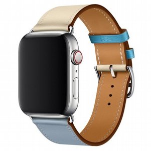 רצועת עור מדגם Two Color Single Leather Band מבית LaTera לשעון חכם מדגם: Apple Watch 38mm/40mm/41mm (צבע Grey Blue/Pink White/Ice Blue) רצועת עור מדגם Two Color Single Leather Band מבית LaTera לשעון חכם מדגם: Apple Watch 38mm/40mm/41mm (צבע Grey Blue/Pink White/Ice Blue)