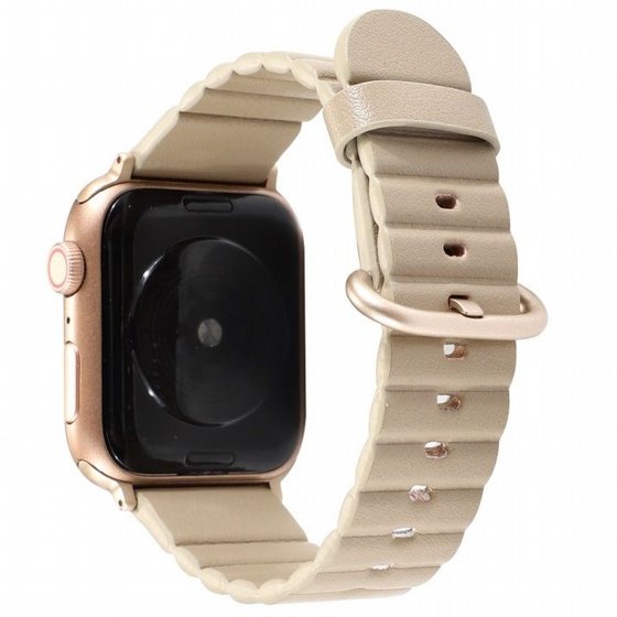 ����� ��� ����   Loop Stripes Leather Band ���� LaTera ����� ��� ����: Apple Watch 42mm/44mm/45mm (��� Champagne Gold)