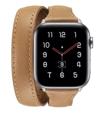 ����� ��� ����   Thin Genuine Double Loop Leather Band ���� LaTera ����� ��� ����: Apple Watch 42mm/44mm/45mm (��� Brown)