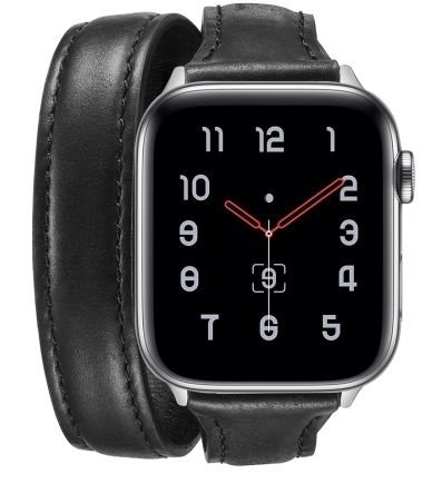 ����� ��� ����   Thin Genuine Double Loop Leather Band ���� LaTera ����� ��� ����: Apple Watch 38mm/40mm/41mm (��� Black)