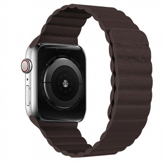����� ��� ����   Two Loop Magnetic Leather Band ���� LaTera ����� ��� ����: Apple Watch 42mm/44mm/45mm (��� Dark Brown)