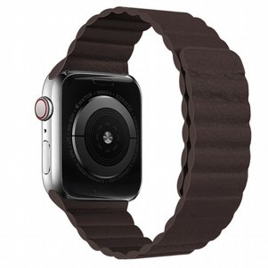 רצועת עור מדגם Two Loop Magnetic Leather Band מבית LaTera לשעון חכם מדגם: Apple Watch 42mm/44mm/45mm (צבע Dark Brown) רצועת עור מדגם Two Loop Magnetic Leather Band מבית LaTera לשעון חכם מדגם: Apple Watch 42mm/44mm/45mm (צבע Dark Brown)