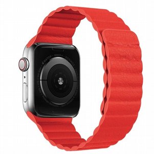 רצועת עור מדגם Two Loop Magnetic Leather Band מבית LaTera לשעון חכם מדגם: Apple Watch 38mm/40mm/41mm (צבע Red) רצועת עור מדגם Two Loop Magnetic Leather Band מבית LaTera לשעון חכם מדגם: Apple Watch 38mm/40mm/41mm (צבע Red)