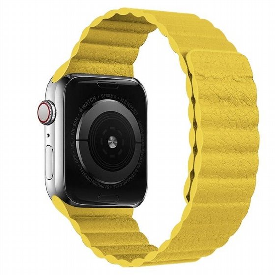 ����� ��� ����   Two Loop Magnetic Leather Band ���� LaTera ����� ��� ����: Apple Watch 38mm/40mm/41mm (��� Yellow)