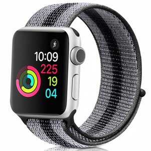 רצועת בד / ניילון מדגם Loop Nylon Band מבית LaTera לשעון חכם מדגם: Apple Watch 42mm/44mm/45mm (צבע Striped Black) רצועת בד / ניילון מדגם Loop Nylon Band מבית LaTera לשעון חכם מדגם: Apple Watch 42mm/44mm/45mm (צבע Striped Black)