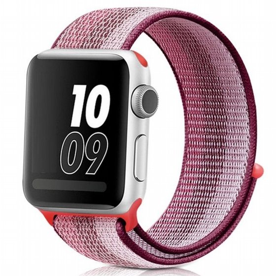 ����� �� / ������ ���� Loop Nylon Band ���� LaTera ����� ��� ����: Apple Watch 42mm/44mm/45mm (��� Berry Color)
