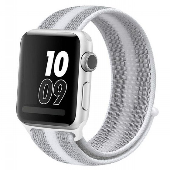 ����� �� / ������ ���� Loop Nylon Band ���� LaTera ����� ��� ����: Apple Watch 42mm/44mm/45mm (��� Striped White)