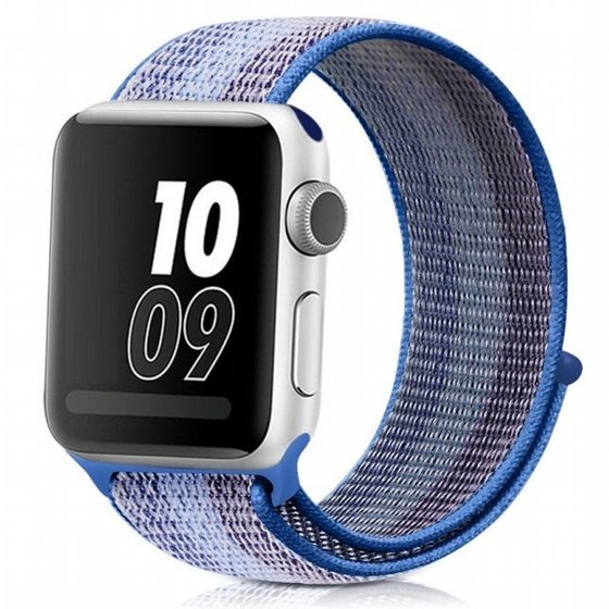 ����� �� / ������ ���� Loop Nylon Band ���� LaTera ����� ��� ����: Apple Watch 42mm/44mm/45mm (��� Striped Lake Blue)