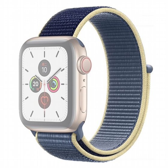����� �� / ������ ���� Color Matching Nylon Band ���� LaTera ����� ��� ����: Apple Watch 38mm/40mm/41mm (��� Blue/Yellow)
