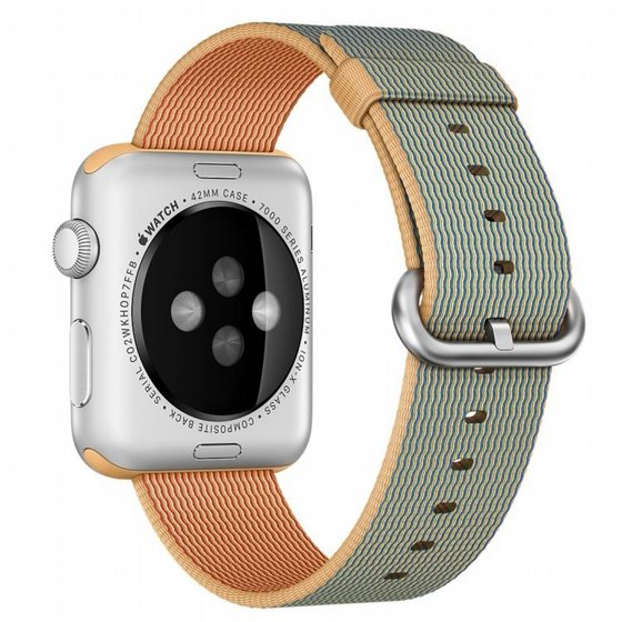 ����� �� / ������ ���� Woven Nylon Band ���� LaTera ����� ��� ����: Apple Watch 42mm/44mm/45mm (��� Gold/Royal Blue)