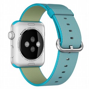 ����� �� / ������ ���� Woven Nylon Band ���� LaTera ����� ��� ����: Apple Watch 42mm/44mm/45mm (��� Scuba Blue)