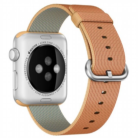 ����� �� / ������ ���� Woven Nylon Band ���� LaTera ����� ��� ����: Apple Watch 38mm/40mm/41mm (��� Gold/Red)
