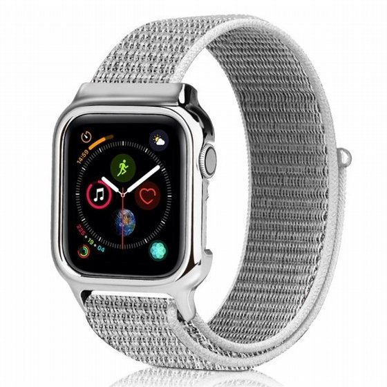 ����� �� / ������ ���� Simple Fashion Nylon Band ���� LaTera ����� ��� ����: Apple Watch 42mm/44mm/45mm (��� Silver)