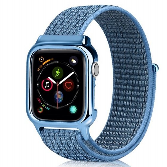 ����� �� / ������ ���� Simple Fashion Nylon Band ���� LaTera ����� ��� ����: Apple Watch 42mm/44mm/45mm (��� Reflective Blue)