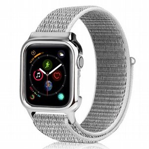 ����� �� / ������ ���� Simple Fashion Nylon Band ���� LaTera ����� ��� ����: Apple Watch 38mm/40mm/41mm (��� Silver)