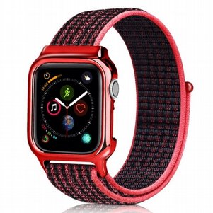 רצועת בד / ניילון מדגם Simple Fashion Nylon Band מבית LaTera לשעון חכם מדגם: Apple Watch 38mm/40mm/41mm (צבע Black/red) רצועת בד / ניילון מדגם Simple Fashion Nylon Band מבית LaTera לשעון חכם מדגם: Apple Watch 38mm/40mm/41mm (צבע Black/red)