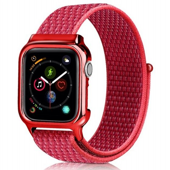 ����� �� / ������ ���� Simple Fashion Nylon Band ���� LaTera ����� ��� ����: Apple Watch 38mm/40mm/41mm (��� Hibiscus Pink)