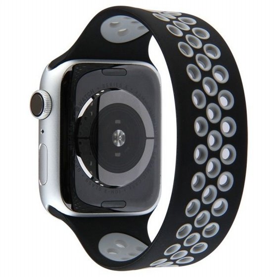 ����� ������� ����  Elastic Sport Silicone Band ���� LaTera ����� ��� ����: Apple Watch 42mm/44mm/45mm (��� Black/Grey)