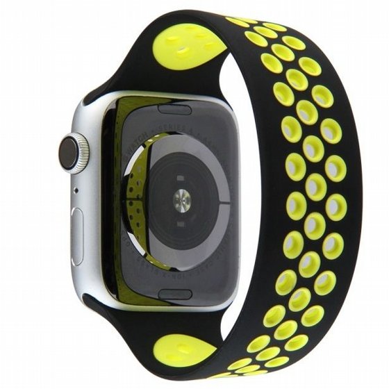 ����� ������� ����  Elastic Sport Silicone Band ���� LaTera ����� ��� ����: Apple Watch 42mm/44mm/45mm (��� Black/Yellow)