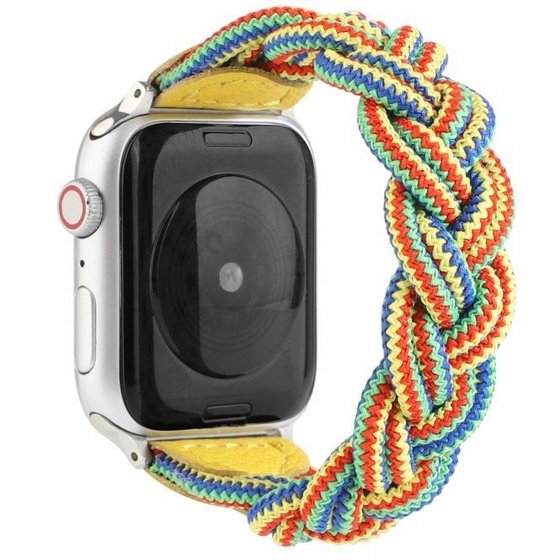 ����� �� / ������ ���� Elastic Woven Nylon Band ���� LaTera ����� ��� ����: Apple Watch 42mm/44mm/45mm (��� Yellow/Green/Orange)