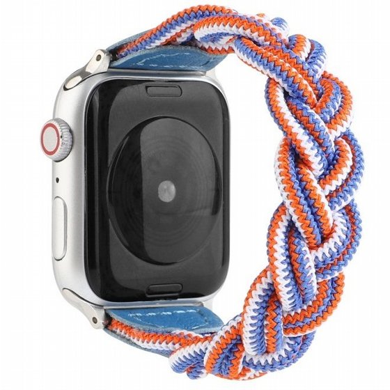 ����� �� / ������ ���� Elastic Woven Nylon Band ���� LaTera ����� ��� ����: Apple Watch 42mm/44mm/45mm (��� Blue/White/Orange)