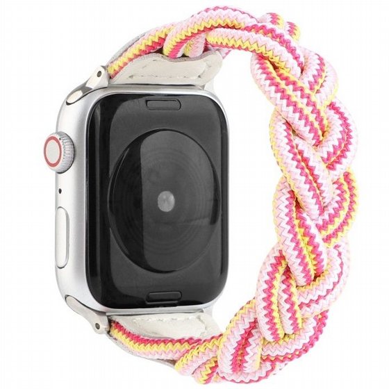����� �� / ������ ���� Elastic Woven Nylon Band ���� LaTera ����� ��� ����: Apple Watch 38mm/40mm/41mm (��� Rose/Red/Pink)