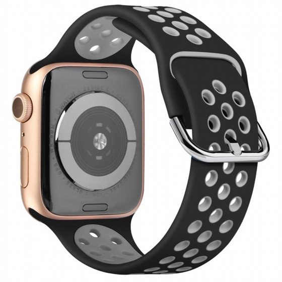 ����� ������� ���� Two Tone Sport Silicone Band ���� LaTera ����� ��� ����: Apple Watch 42mm/44mm/45mm (��� Black/Grey)