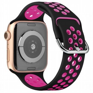 רצועת סיליקון מדגם Two Tone Sport Silicone Band מבית LaTera לשעון חכם מדגם: Apple Watch 38mm/40mm/41mm (צבע Black/Rose Red) רצועת סיליקון מדגם Two Tone Sport Silicone Band מבית LaTera לשעון חכם מדגם: Apple Watch 38mm/40mm/41mm (צבע Black/Rose Red)