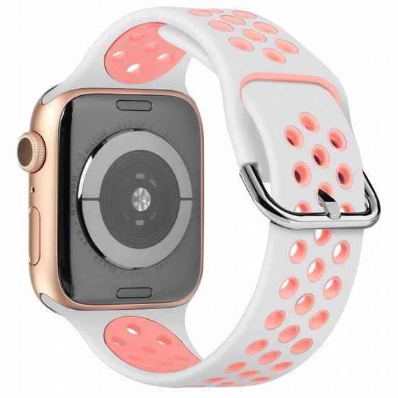 ����� ������� ���� Two Tone Sport Silicone Band ���� LaTera ����� ��� ����: Apple Watch 38mm/40mm/41mm (��� White/Pink)