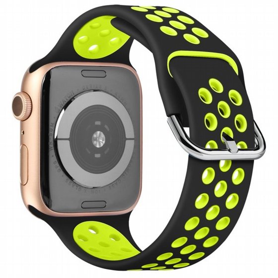 ����� ������� ���� Two Tone Sport Silicone Band ���� LaTera ����� ��� ����: Apple Watch 38mm/40mm/41mm (��� Black/Green)