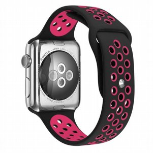רצועת סיליקון מדגם Sport Silicone Band מבית LaTera לשעון חכם מדגם: Apple Watch 42mm/44mm/45mm (צבע Black/Rose Red) רצועת סיליקון מדגם Sport Silicone Band מבית LaTera לשעון חכם מדגם: Apple Watch 42mm/44mm/45mm (צבע Black/Rose Red)