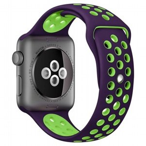 רצועת סיליקון מדגם Sport Silicone Band מבית LaTera לשעון חכם מדגם: Apple Watch 42mm/44mm/45mm (צבע Purple/Green) רצועת סיליקון מדגם Sport Silicone Band מבית LaTera לשעון חכם מדגם: Apple Watch 42mm/44mm/45mm (צבע Purple/Green)