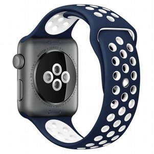 רצועת סיליקון מדגם Sport Silicone Band מבית LaTera לשעון חכם מדגם: Apple Watch 42mm/44mm/45mm (צבע Dark Blue/White) רצועת סיליקון מדגם Sport Silicone Band מבית LaTera לשעון חכם מדגם: Apple Watch 42mm/44mm/45mm (צבע Dark Blue/White)
