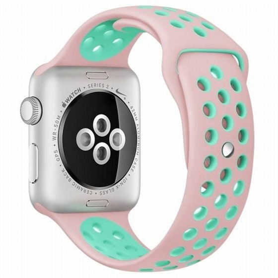 ����� ������� ���� Sport Silicone Band ���� LaTera ����� ��� ����: Apple Watch 42mm/44mm/45mm (��� Pink/Green)