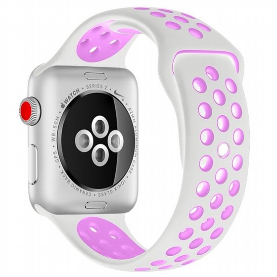 ����� ������� ���� Sport Silicone Band ���� LaTera ����� ��� ����: Apple Watch 42mm/44mm/45mm (��� White/Purple)