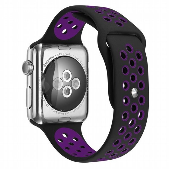 ����� ������� ���� Sport Silicone Band ���� LaTera ����� ��� ����: Apple Watch 42mm/44mm/45mm (��� Black/Purple)
