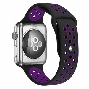 רצועת סיליקון מדגם Sport Silicone Band מבית LaTera לשעון חכם מדגם: Apple Watch 42mm/44mm/45mm (צבע Black/Purple) רצועת סיליקון מדגם Sport Silicone Band מבית LaTera לשעון חכם מדגם: Apple Watch 42mm/44mm/45mm (צבע Black/Purple)