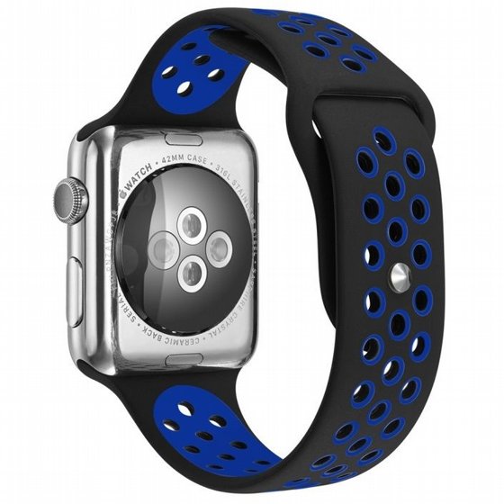 ����� ������� ���� Sport Silicone Band ���� LaTera ����� ��� ����: Apple Watch 38mm/40mm/41mm (��� Black/Blue)