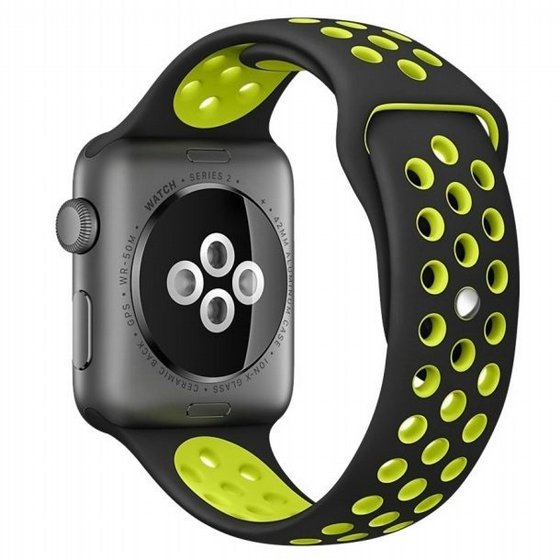����� ������� ���� Sport Silicone Band ���� LaTera ����� ��� ����: Apple Watch 38mm/40mm/41mm (��� Black/Yellow)