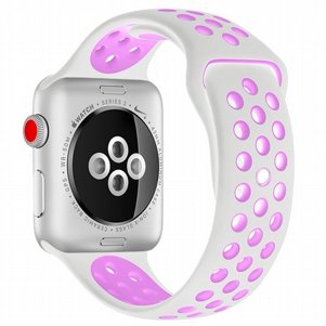 רצועת סיליקון מדגם Sport Silicone Band מבית LaTera לשעון חכם מדגם: Apple Watch 38mm/40mm/41mm (צבע White/Purple) רצועת סיליקון מדגם Sport Silicone Band מבית LaTera לשעון חכם מדגם: Apple Watch 38mm/40mm/41mm (צבע White/Purple)
