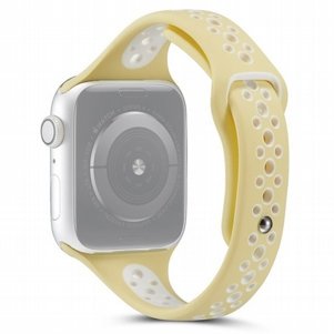 רצועת סיליקון מדגם Little Waist Sport Silicone Band מבית LaTera לשעון חכם מדגם: Apple Watch 38mm/40mm/41mm (צבע Yellow/White) רצועת סיליקון מדגם Little Waist Sport Silicone Band מבית LaTera לשעון חכם מדגם: Apple Watch 38mm/40mm/41mm (צבע Yellow/White)
