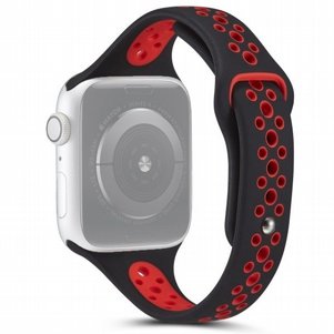 רצועת סיליקון מדגם Little Waist Sport Silicone Band מבית LaTera לשעון חכם מדגם: Apple Watch 38mm/40mm/41mm (צבע Black/Red) רצועת סיליקון מדגם Little Waist Sport Silicone Band מבית LaTera לשעון חכם מדגם: Apple Watch 38mm/40mm/41mm (צבע Black/Red)