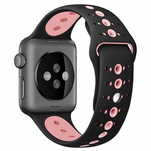 רצועת סיליקון מדגם Two Tone Porous Silicone Band מבית LaTera לשעון חכם מדגם: Apple Watch 42mm/44mm/45mm (צבע Black/Pink) רצועת סיליקון מדגם Two Tone Porous Silicone Band מבית LaTera לשעון חכם מדגם: Apple Watch 42mm/44mm/45mm (צבע Black/Pink)