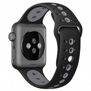 רצועת סיליקון מדגם Two Tone Porous Silicone Band מבית LaTera לשעון חכם מדגם: Apple Watch 42mm/44mm/45mm (צבע Black/Gray) רצועת סיליקון מדגם Two Tone Porous Silicone Band מבית LaTera לשעון חכם מדגם: Apple Watch 42mm/44mm/45mm (צבע Black/Gray)