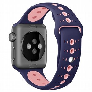 רצועת סיליקון מדגם Two Tone Porous Silicone Band מבית LaTera לשעון חכם מדגם: Apple Watch 38mm/40mm/41mm (צבע Purple/Pink) רצועת סיליקון מדגם Two Tone Porous Silicone Band מבית LaTera לשעון חכם מדגם: Apple Watch 38mm/40mm/41mm (צבע Purple/Pink)