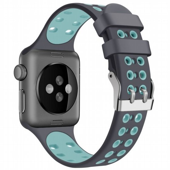 ����� ������� ����  Two Color Double Silicone Band ���� LaTera ����� ��� ����: Apple Watch 42mm/44mm/45mm (��� Gray/Green)