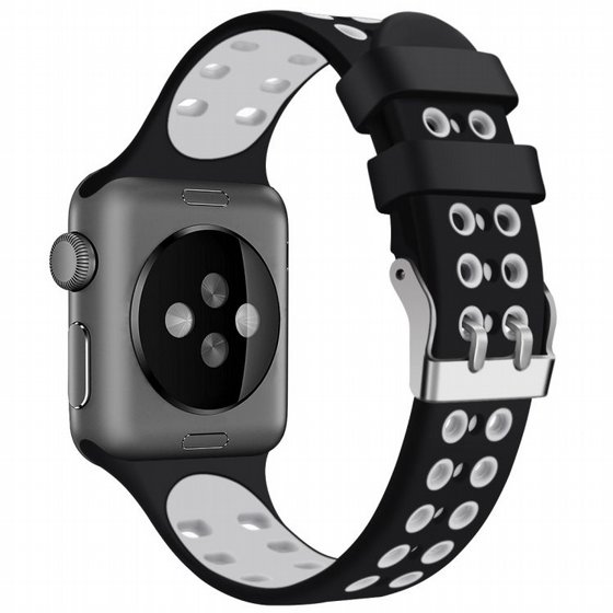 ����� ������� ����  Two Color Double Silicone Band ���� LaTera ����� ��� ����: Apple Watch 38mm/40mm/41mm (��� Black/White)