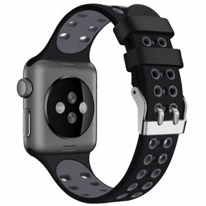 רצועת סיליקון מדגם Two Color Double Silicone Band מבית LaTera לשעון חכם מדגם: Apple Watch 38mm/40mm/41mm (צבע Black/Gray) רצועת סיליקון מדגם Two Color Double Silicone Band מבית LaTera לשעון חכם מדגם: Apple Watch 38mm/40mm/41mm (צבע Black/Gray)